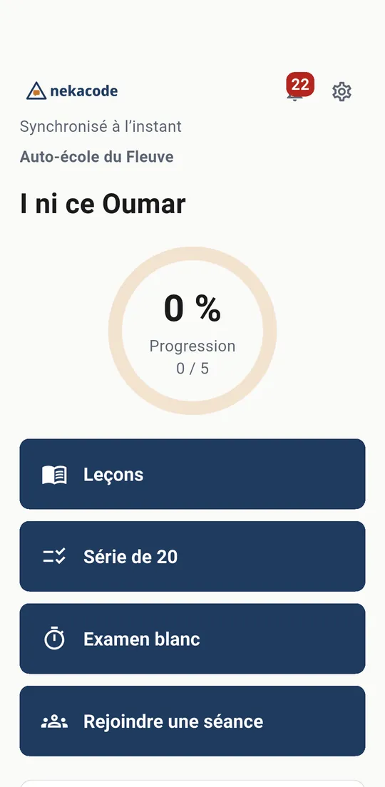 The learner app, in Bambara